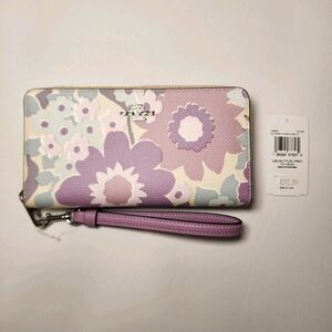 Coach CBN95 Long Zip Around Wallet With Floral Print NWT